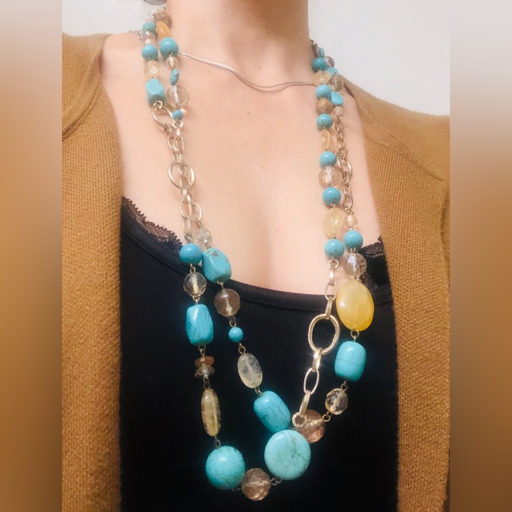 Vintage Necklace with Mixed Stones With A Hallmark Identification